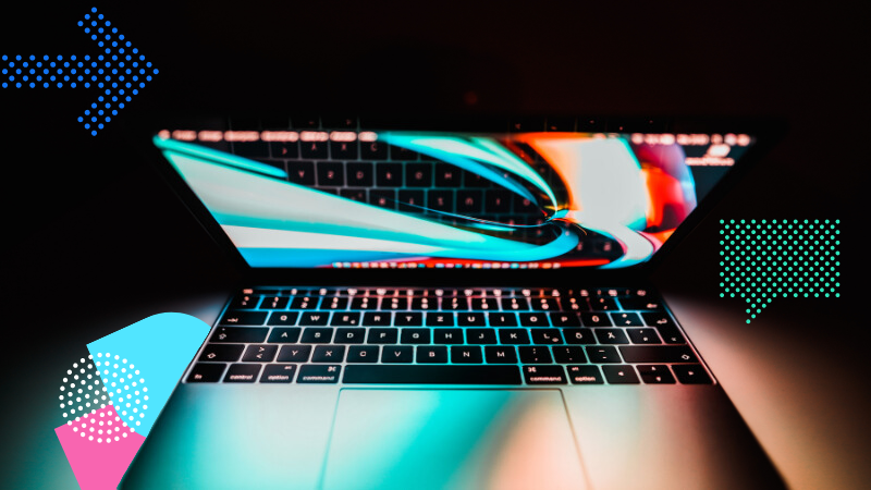 Apple Mac on a dark background