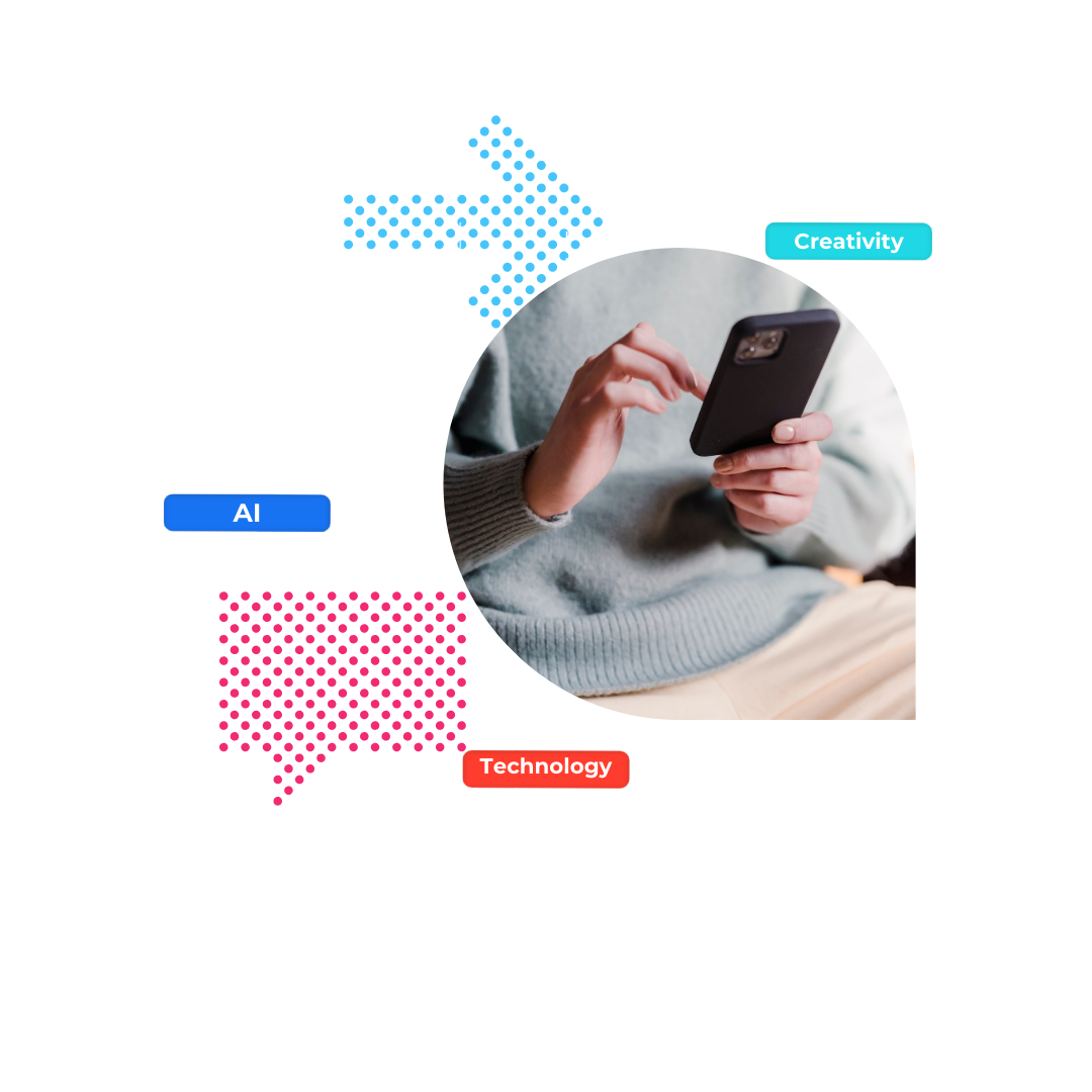 Woman using a phone, connected with the latest news.