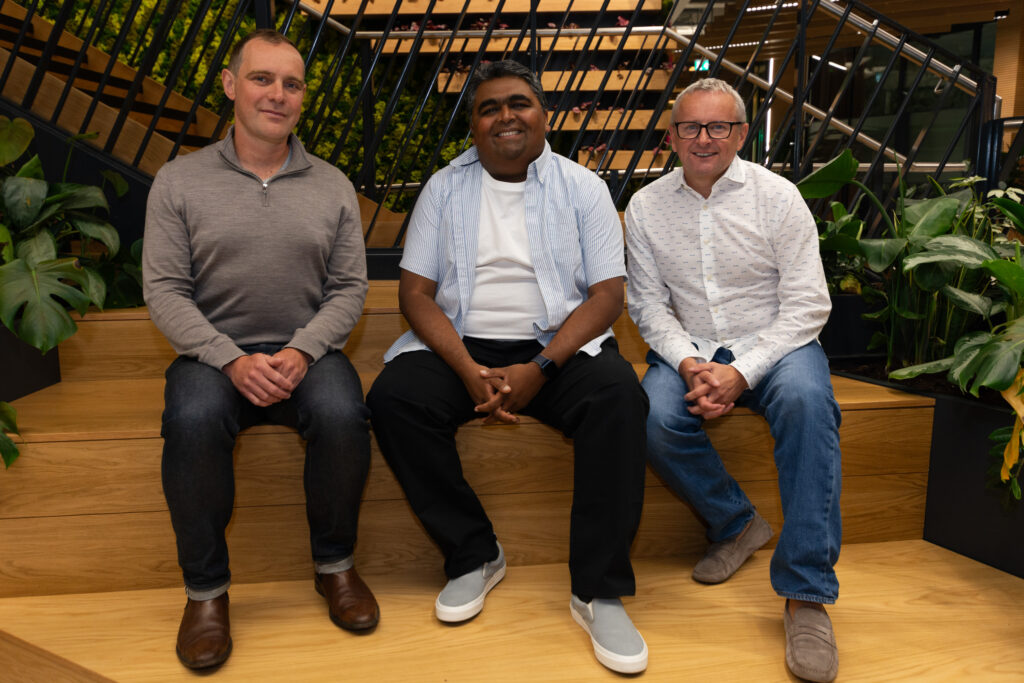 From left to right: Joe Thompson CTO at hedgehog lab, Sarat Pediredla CEO at hedgehog lab, Malcolm Seagrave UK MD at hedgehog lab.