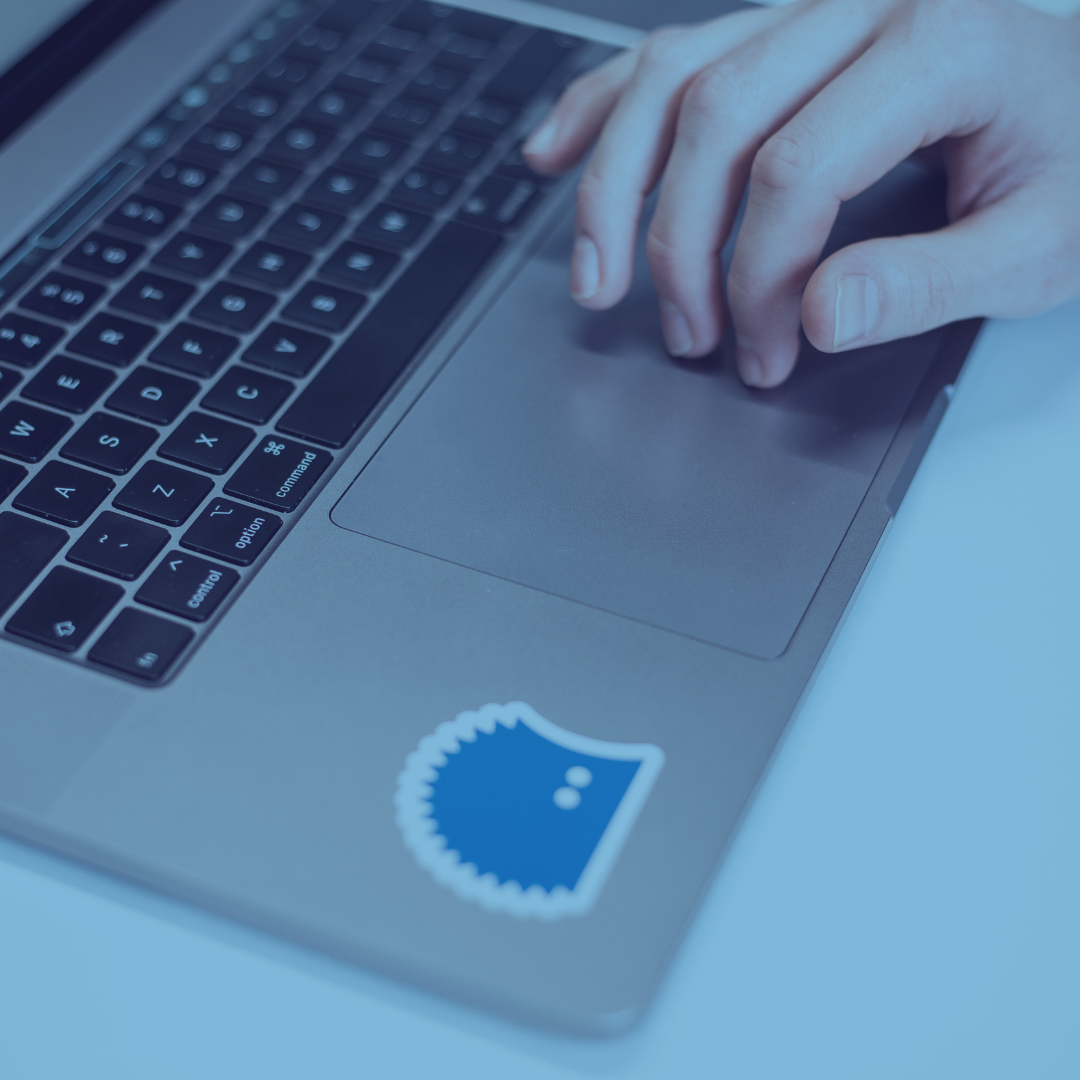 Hedgehog Lab icon sticker on laptop